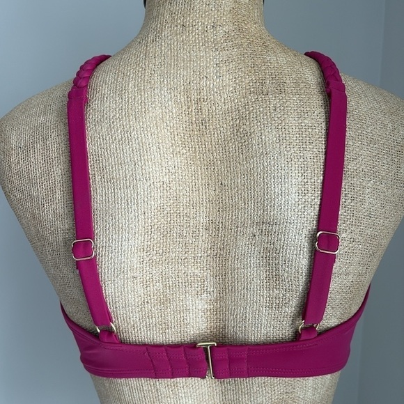 Shade & Shore High Neck Braided Strap Bikini Top 34D NEW! - Picture 4 of 5